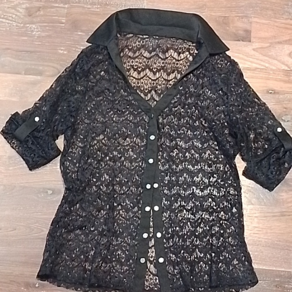 Lace Black Women Shirt